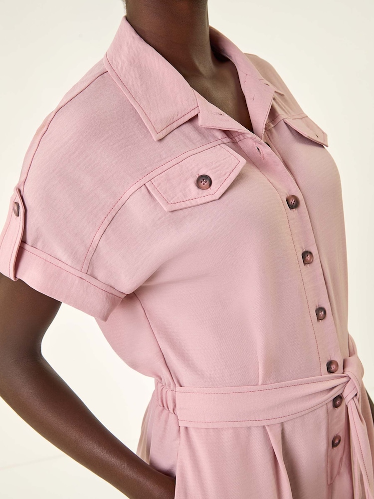 Roman Pink Utility Buttoned Jumpsuit - Image 5 of 5