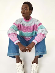 Roman Pink Ombre Stripe Knit Jumper - Image 1 of 5