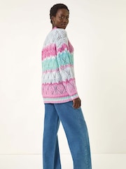 Roman Pink Ombre Stripe Knit Jumper - Image 3 of 5