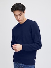 Casual Friday Blue Karl Crew Neck Bounty Knit Jumper - Image 1 of 9