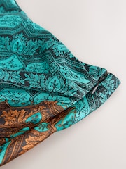 Blue/Orange Scarf Print Maxi Skirt - Image 8 of 8