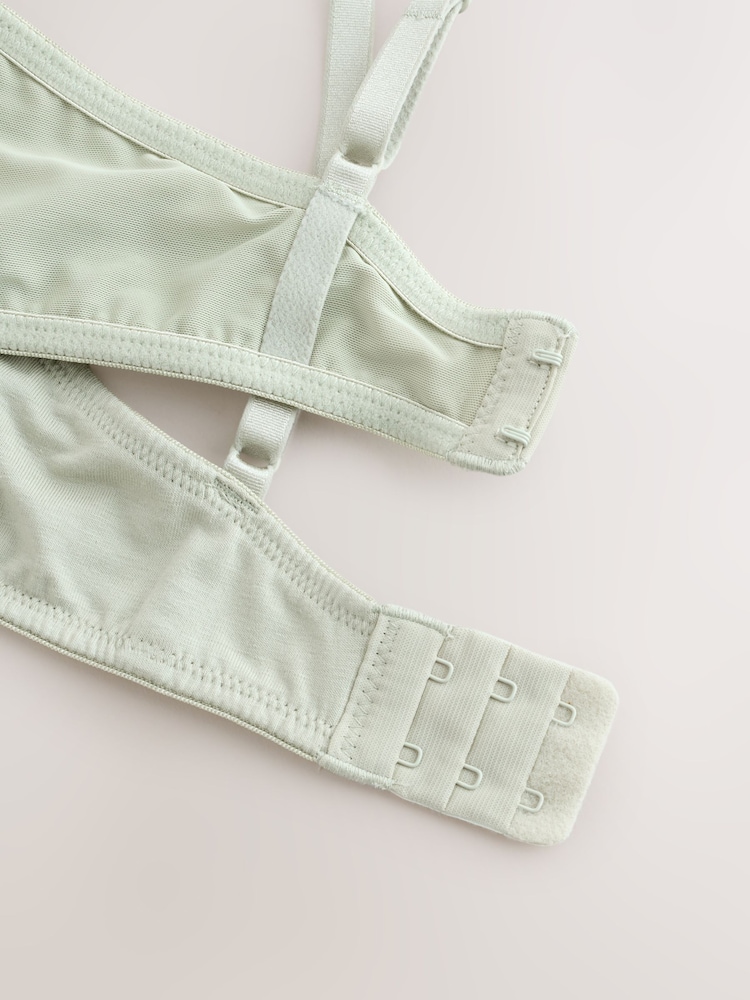 Green/Orange/Cream Pad Non Wire Cotton Blend Ultimate Comfort Bras 3 Pack - Image 11 of 11