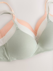 녹색/주황색/Cream - 코튼 Blend 얼티밋 컴포트 브래지어 3 팩 - 10의 이미지 9