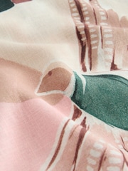 Bird Print Short Sleeve Boxy T-Shirt with Linen - Image 7 of 8