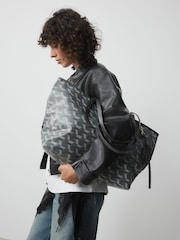 Grey Printed Shoulder Bag - Image 1 of 9