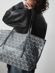 Grey Printed Shoulder Bag - Image 3 of 9