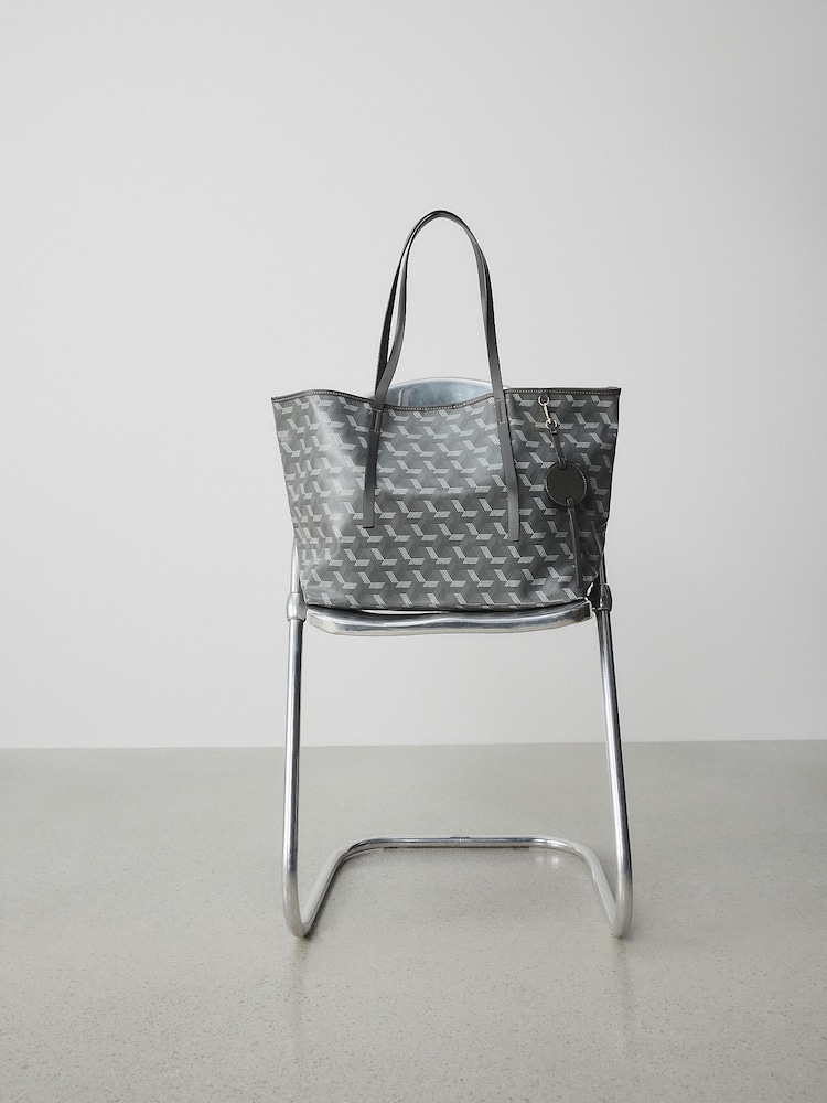 Grey Printed Shoulder Bag - Image 9 of 9
