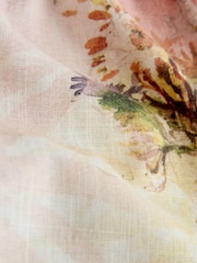 Scenic Print Flutter Sleeve Button Front Top With Linen - Image 3 of 3