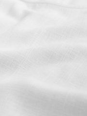 White Short Sleeve Boxy T-Shirt with Linen - Image 7 of 7