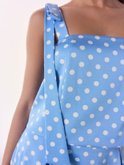Blue Polka Dot Tabitha Simmons X Next Tie Shoulder Cami Top - Image 2 of 6