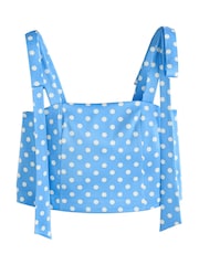 Blue Polka Dot Tabitha Simmons X Next Tie Shoulder Cami Top - Image 6 of 6