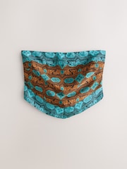 Blue/Orange Scarf Print Scarf Bandeau Top - Image 5 of 7
