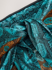 Blue/Orange Scarf Print Scarf Bandeau Top - Image 6 of 7