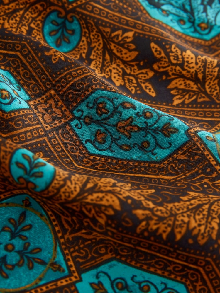 Blue/Orange Scarf Print Scarf Bandeau Top - Image 7 of 7