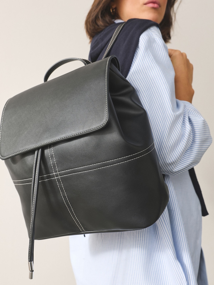 Black Stitch Front Backpack - Image 1 of 9