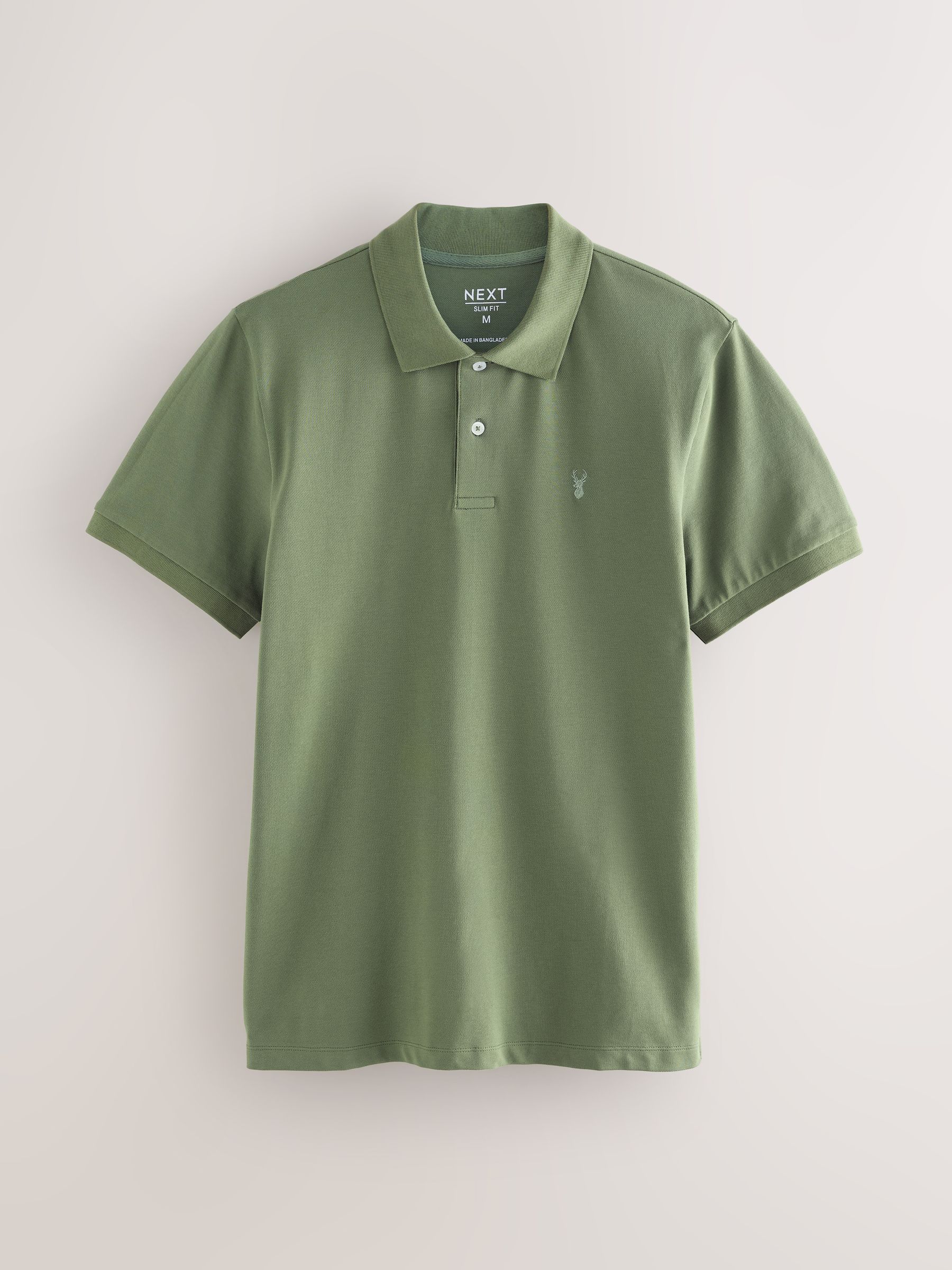 Comprar Verde Oliva Claro - Ajuste fino - Camisa polo piqué de