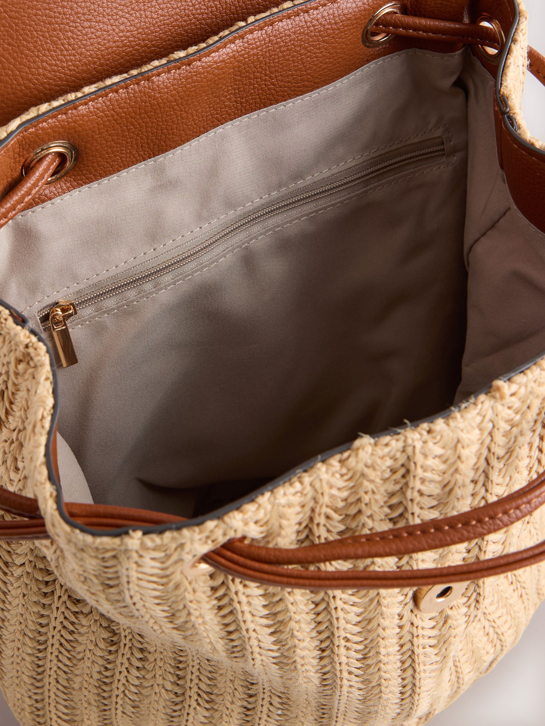 Buy Natural Le Marais Raffia Effect Backpack from Next USA