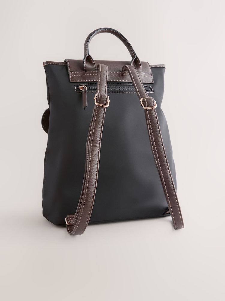 Black Nylon Lock Backpack - Image 2 of 5 Black Nylon Lock Backpack - Image 2 of 5