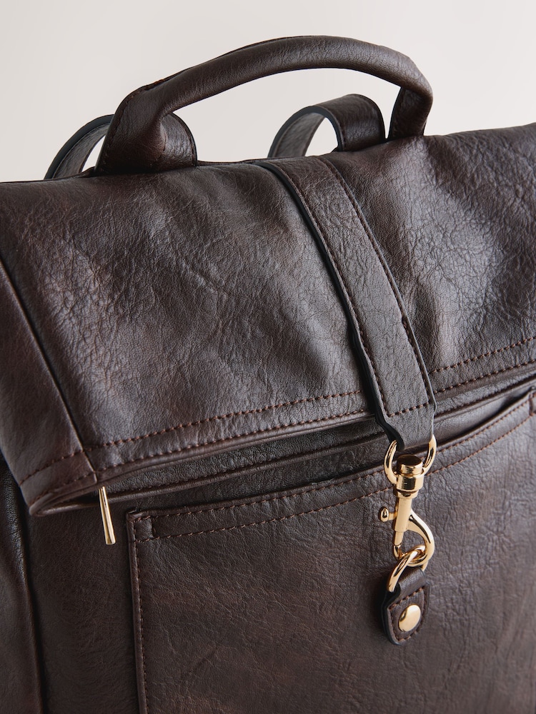 brown leather slouchy backpack Womens Next Chocolate Brown Slouchy Backpack ONE