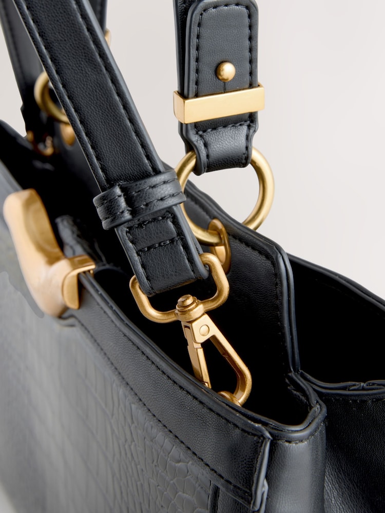 Black Structured Tote Bag - Image 9 of 9 Black Structured Tote Bag - Image 9 of 9