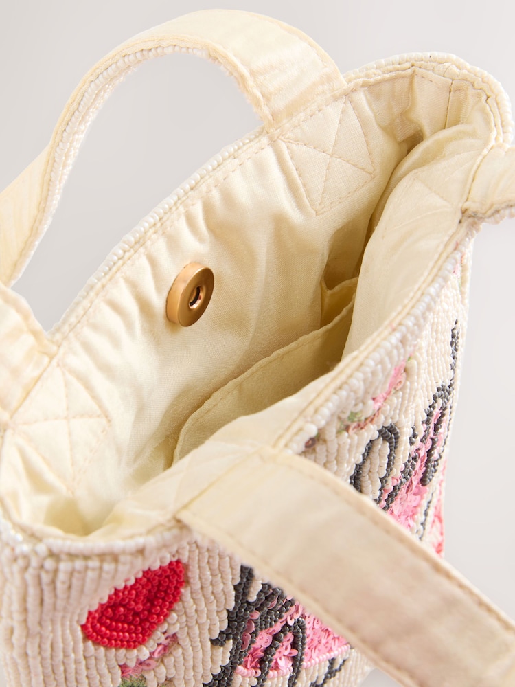 White Embellished Hand Held Bag - Image 8 of 8