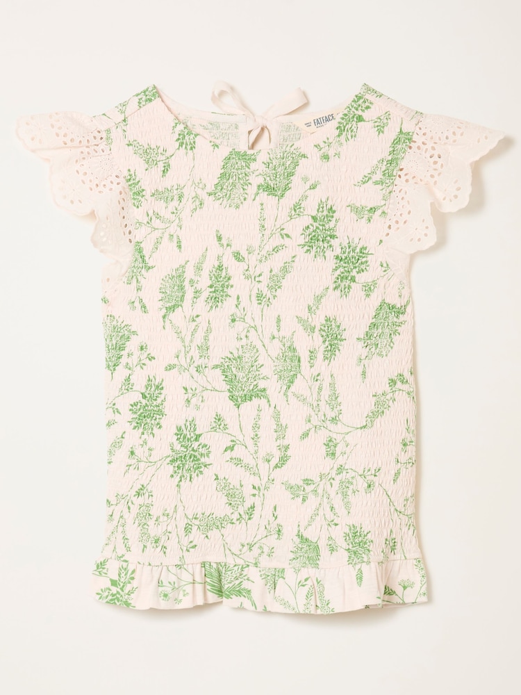 FatFace Betty Ivory Summer Meadow Shirred Top - Image 7 of 7