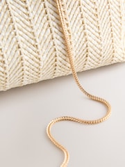 Natūralus - Cut Out Raffia Effect Clutch Bag - 8 paveikslėlis iš 9