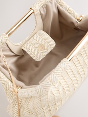 Natūralus - Cut Out Raffia Effect Clutch Bag - 9 paveikslėlis iš 9