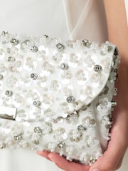 Pearl White Clutch Bag - Image 3 of 8