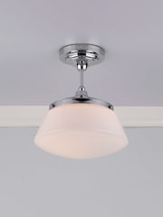 Dar Lighting Polished Chrome Opal Glass Caden Semi Flush - Image 1 of 5