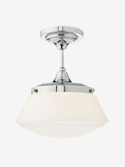 Dar Lighting Polished Chrome Opal Glass Caden Semi Flush - Image 2 of 5