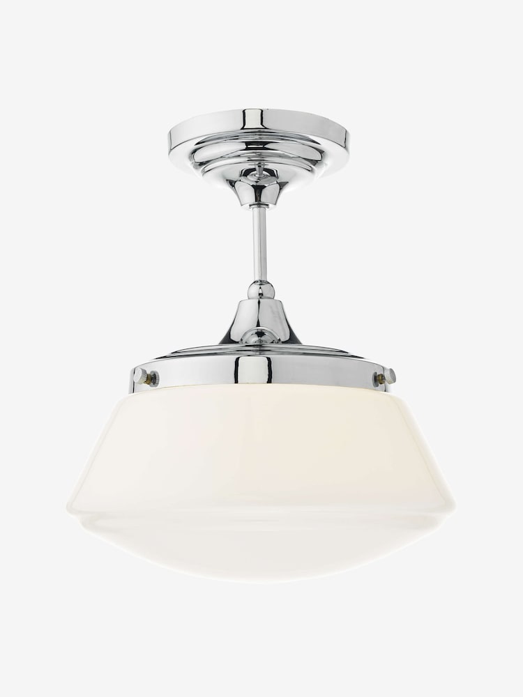 Dar Lighting Polished Chrome Opal Glass Caden Semi Flush - Image 2 of 5