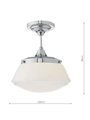 Dar Lighting Polished Chrome Opal Glass Caden Semi Flush - Image 4 of 5