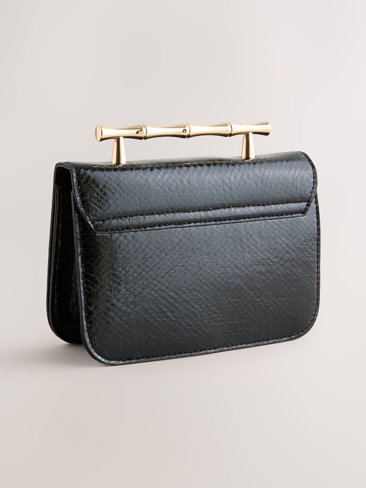 Black Gold Hardware Top Handle Bag - Image 2 of 5 Black Gold Hardware Top Handle Bag - Image 2 of 5