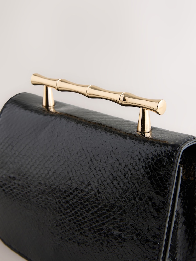 Black Gold Hardware Top Handle Bag - Image 5 of 5 Black Gold Hardware Top Handle Bag - Image 5 of 5