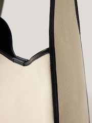 Jigsaw Cream Leather Trim Canvas Heckfield Bag - Image 2 of 6
