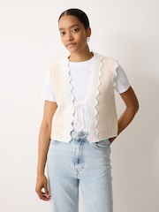Jigsaw Scallop Trim Waistcoat - صورة 3 من 7