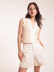 Jigsaw Scallop Trim Waistcoat - صورة 5 من 7