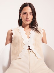 Jigsaw Scallop Trim Waistcoat - صورة 6 من 7