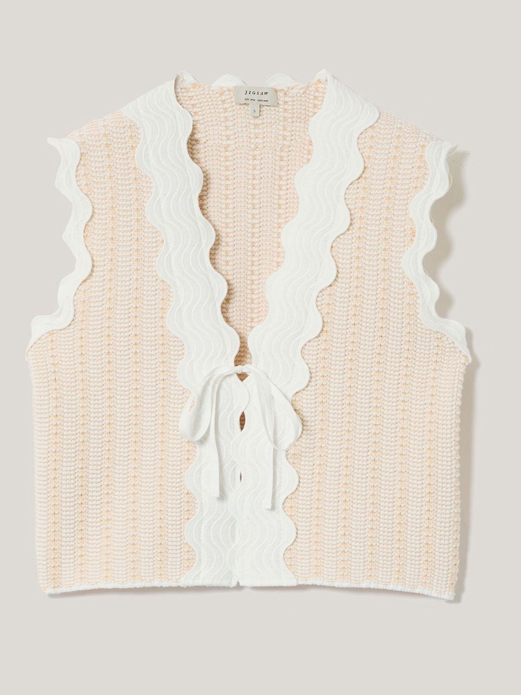 Jigsaw Scallop Trim Waistcoat - صورة 7 من 7