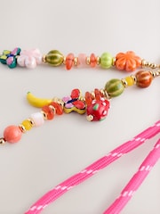 Pink Beaded Bungee Cord Bag Charm - Image 4 of 4