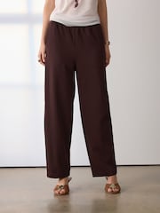 Chocolate Brown Ponte Barrel Leg Trousers - Image 2 of 8