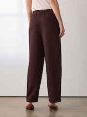 Chocolate Brown Ponte Barrel Leg Trousers - Image 3 of 8