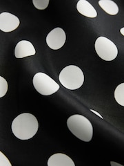 Black/White Polka Dot Satin Cuffed Balloon Trousers - Image 6 of 7