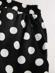Black/White Polka Dot Satin Cuffed Balloon Trousers - Image 7 of 7