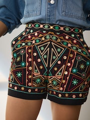 Multi Embroidered Mini Shorts - Image 5 of 5