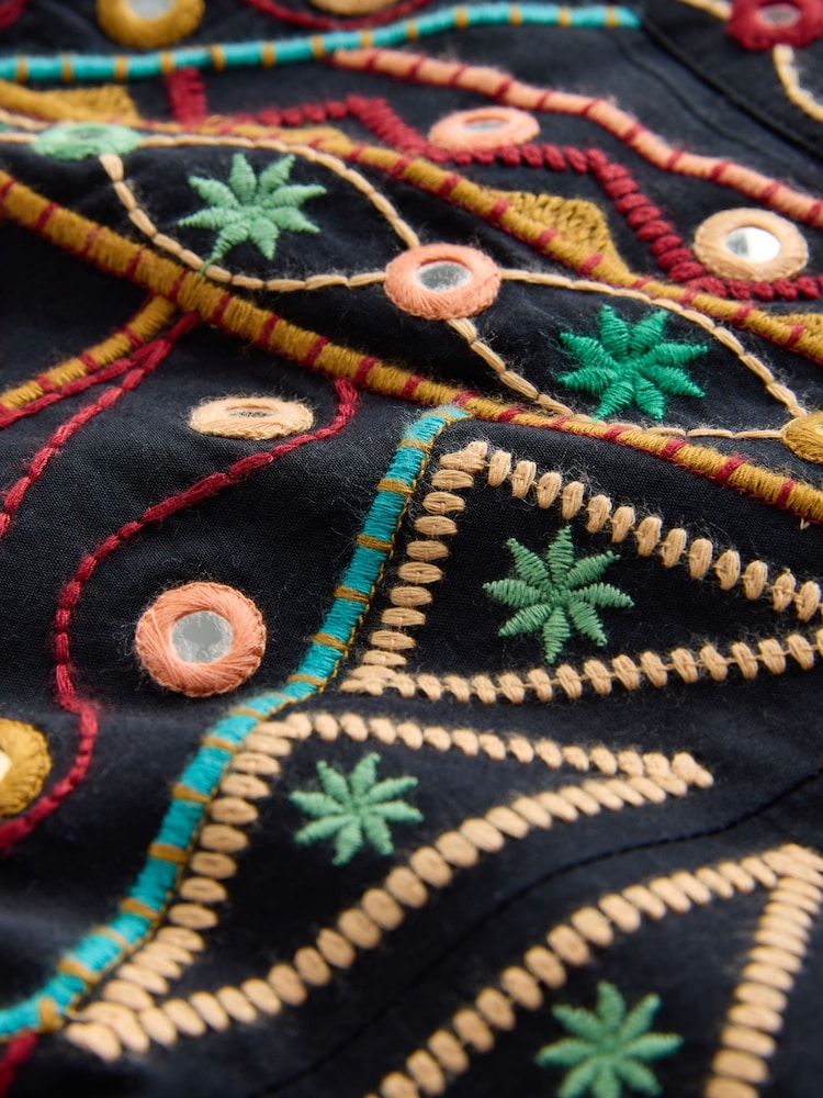 Multi - Embroidered Mini Shorts - Imaginea 8 din 8