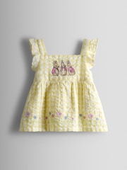 JoJo Maman Bébé Yellow Flopsy Embroidered Top, Short & Headband Set - Image 3 of 8