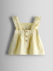JoJo Maman Bébé Yellow Flopsy Embroidered Top, Short & Headband Set - Image 4 of 8