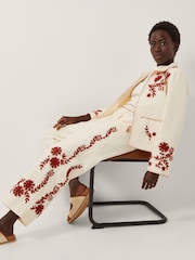 Monsoon Natural Emilia Floral Print Embroidered Jacket - Image 3 of 6